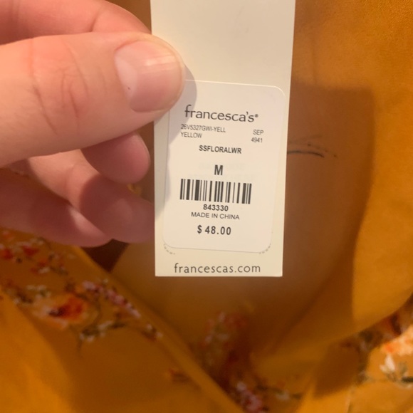 🌸 3/$15 NWT: Francesca’s Floral Golden Goddess Mini Dress - Picture 7 of 9